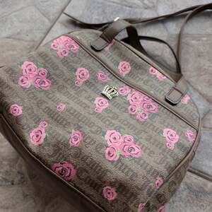 Juicy Couture Pink Bloom Brown Crown Royal Satchel